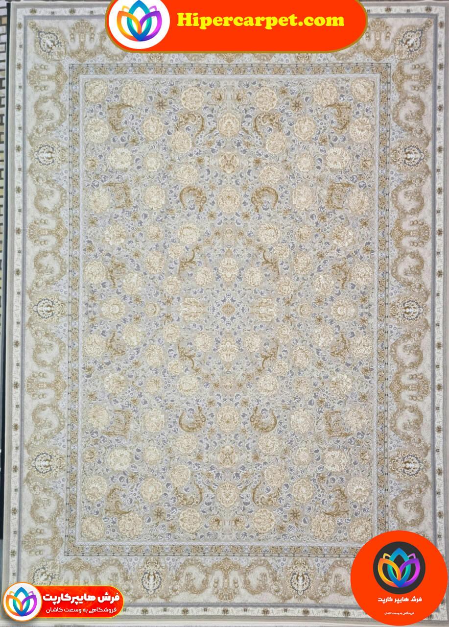 ماریا بژ فرش 1200 شانه گل برجسته طرح ماریا