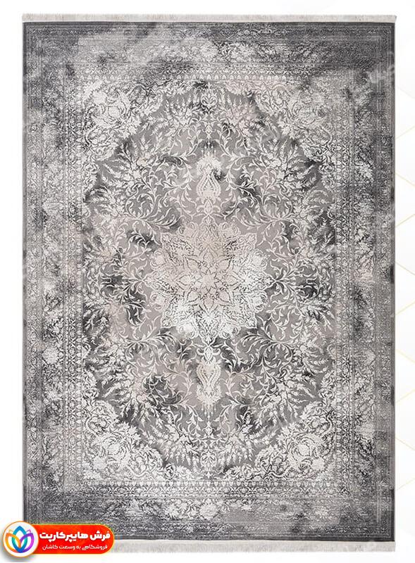 12842 نقره ای فرش 1200 شانه گل برجسته کد 12842