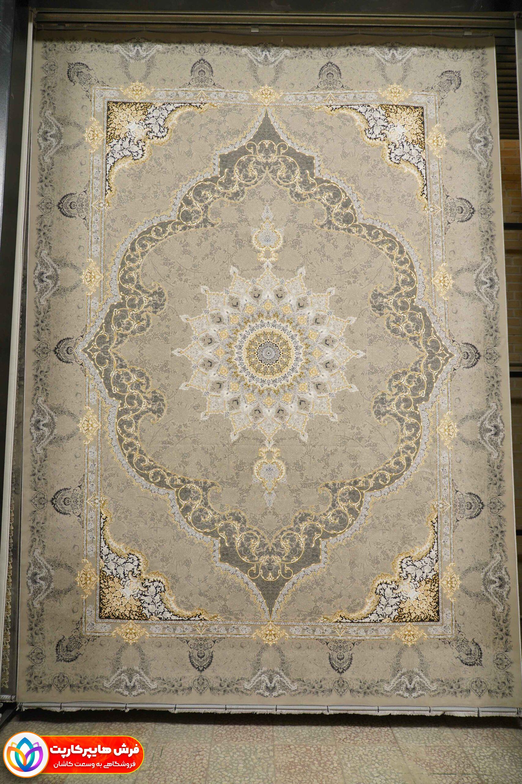 18001نقره ای فرش 1200 شانه گل برجسته کد 18001