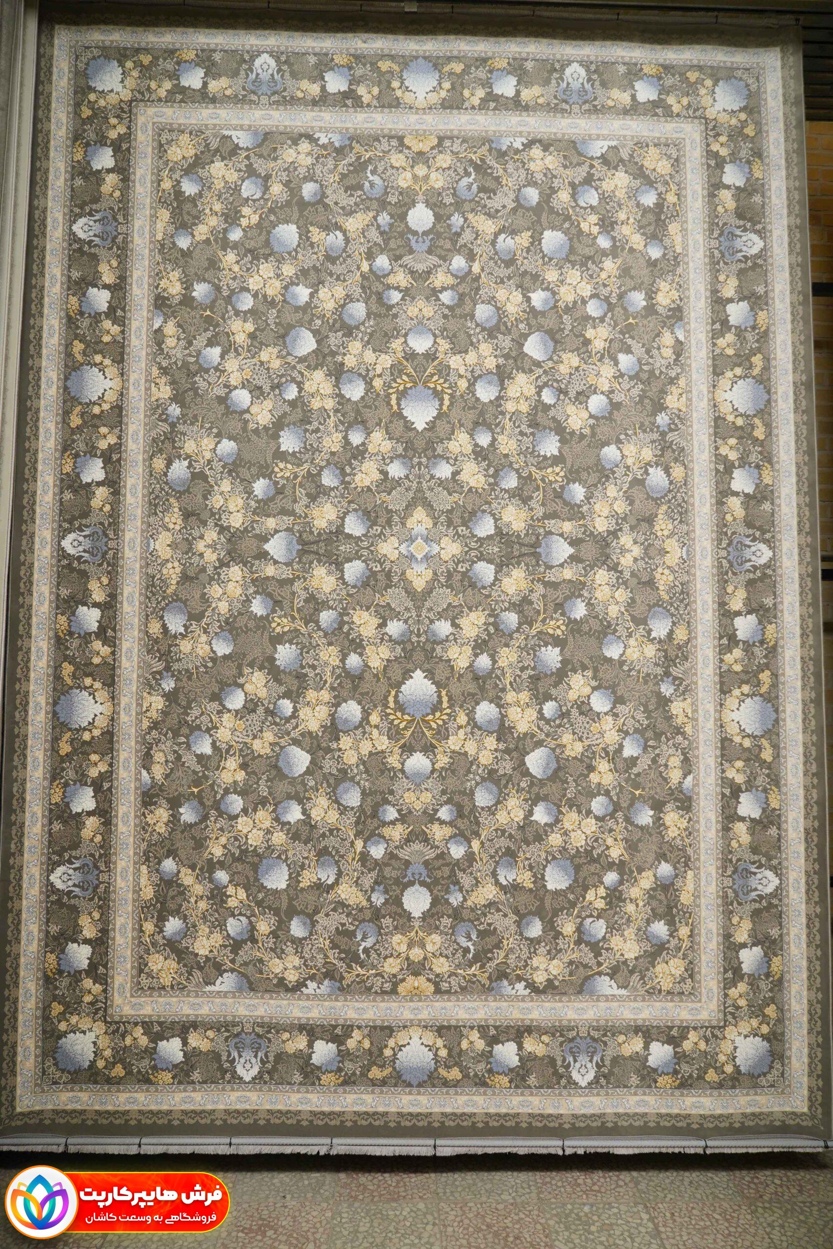 18007خاکستری فرش 1200 شانه گل برجسته کد 18007