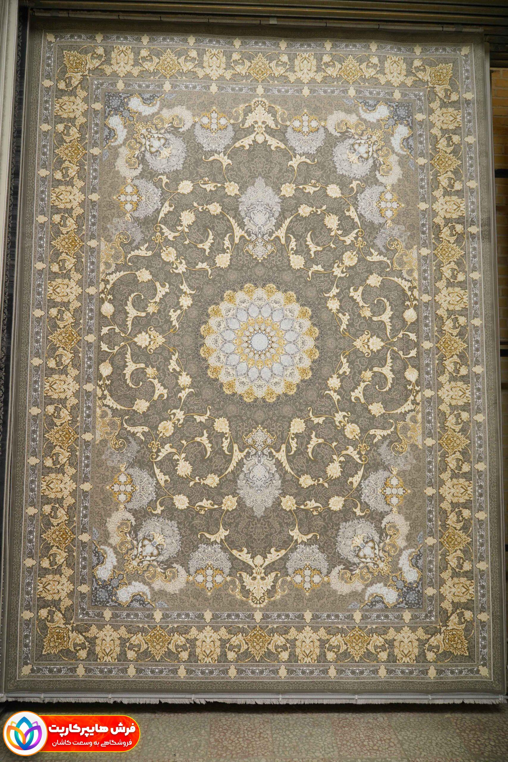 18010خاکستری فرش 1200 شانه گل برجسته کد 18010