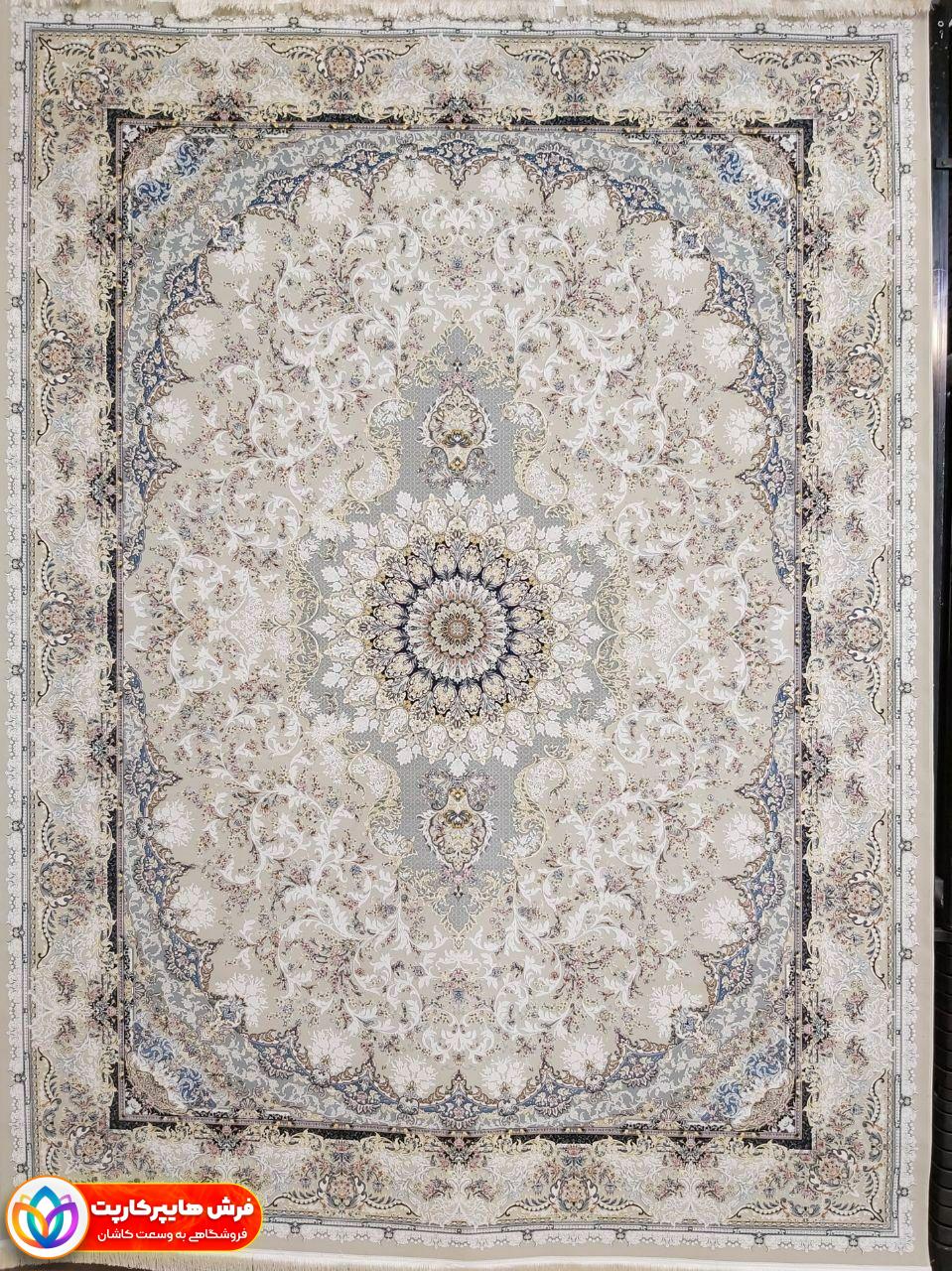 تبسم ترمه ای فرش 1500 شانه برجسته طرح تبسم