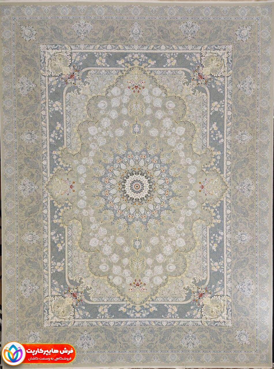 خاتم ترمه ای فرش 1500 شانه برجسته طرح خاتم