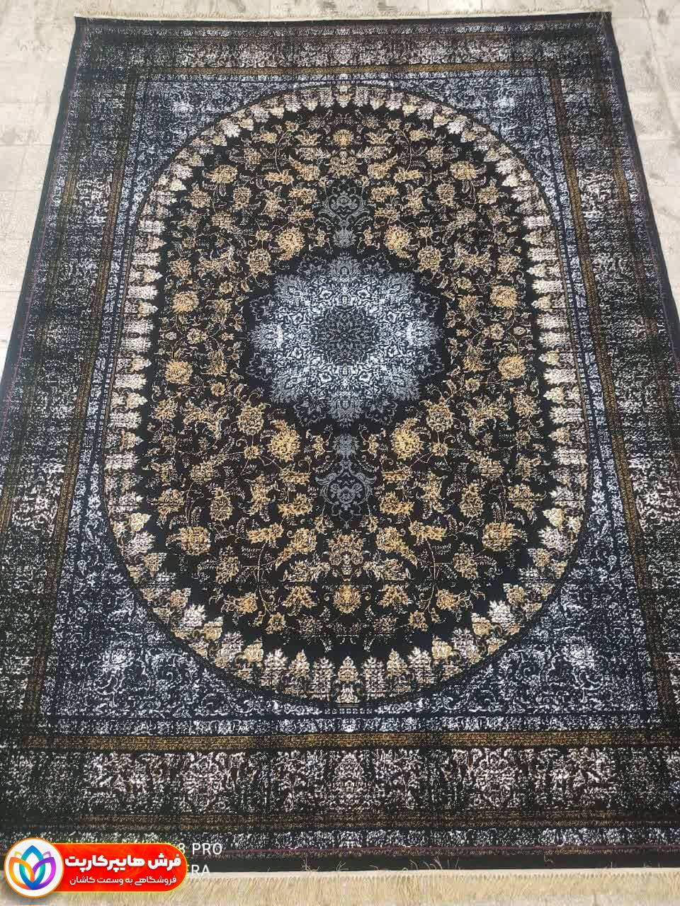 نقشه پرنسس سرمه ای1 فرش بی سی اف طرح پرنسس