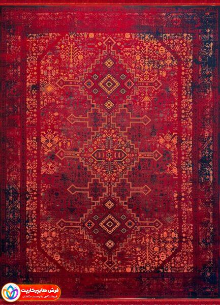 ست کردن فرش قرمز با مبل، پرده و سایر اجزای دکوراسیون 26 فرش 1200 شانه کد 1214311 لاکی