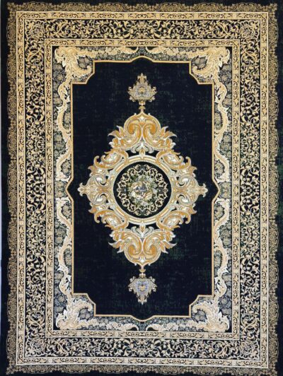 فرش 1200 شانه برجسته کد 1238 سرمه ای