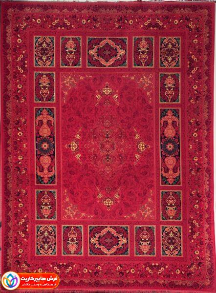 ست کردن فرش قرمز با مبل، پرده و سایر اجزای دکوراسیون 8 فرش 1200 شانه برجسته کد 1255 لاکی