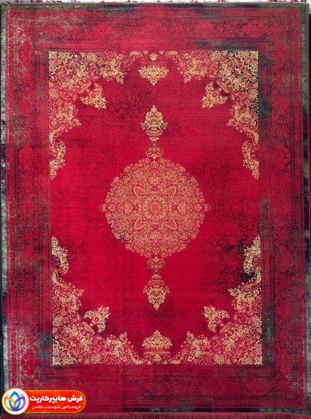 ست کردن فرش قرمز با مبل، پرده و سایر اجزای دکوراسیون 4 فرش 1200 شانه برجسته کد 1249 لاکی