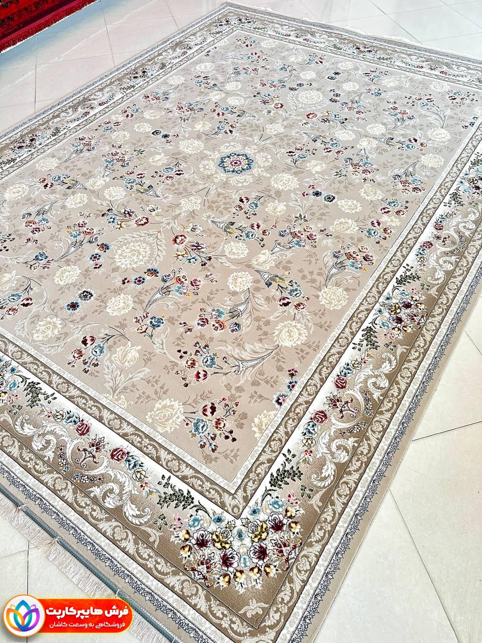 ۷۰۰شانه نوژان بژ1-min فرش 700 شانه طرح نوژان