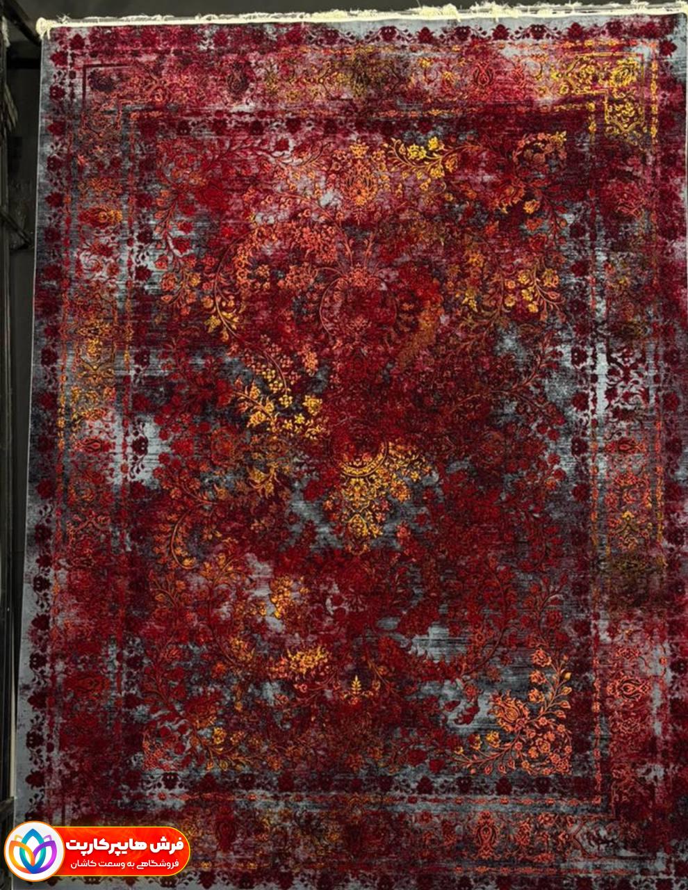 شکوفه سرمه ای-min فرش 700 شانه طرح شکوفه سرمه ای