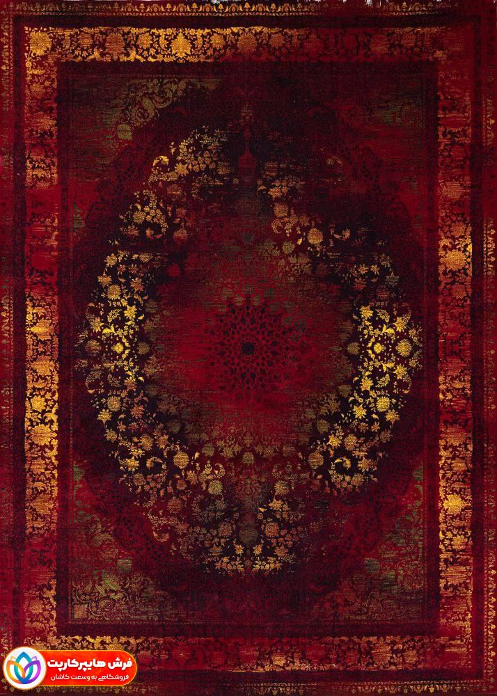 فرش 700 شانه طرح صدف لاکی